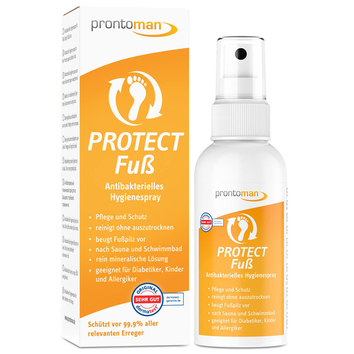 Захисний антибактеріальний спрей для ніг Prontoman Protect FuB Antibakterielles Hygienespray 75 мл, фото 1