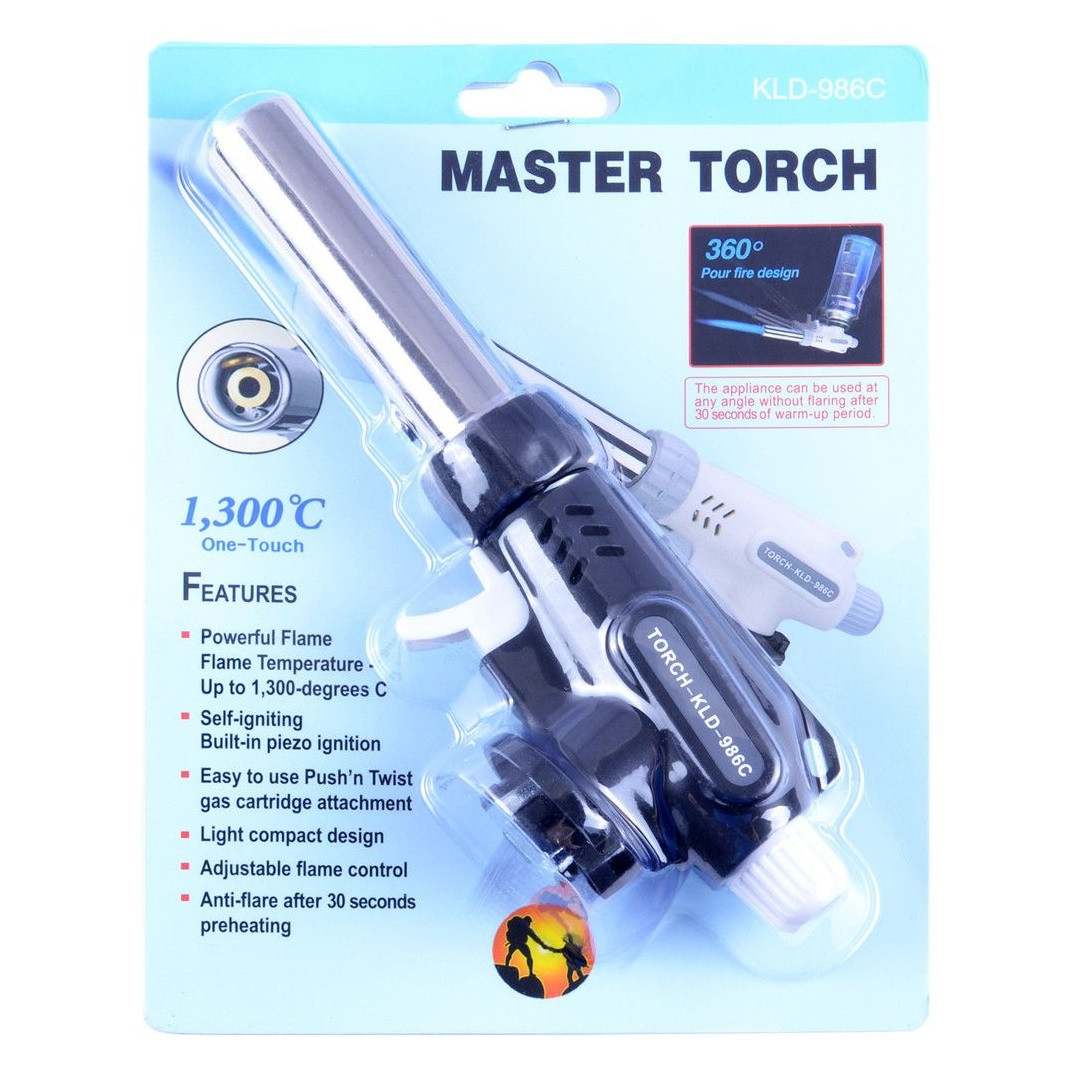Газовий пальник Master/Firebird Torch 986 поворот 360° (⌀22 мм, 150 г/год, 1300 °C, 196х40х60 мм)