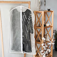 Чехол флизелиновый для одежды с прозрачной вставкой 60*100 см (белый)