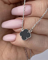 Срібне кольє з вставками онікса