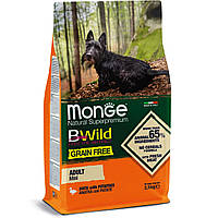 Monge Dog BWILD GR.FREE Mini Adult сухой корм для взрослых собак мелких пород, утка 2.5КГ