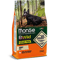 Monge Dog BWILD GR.FREE Mini Adult сухий корм для дорослих собак дрібних порід, качка 2.5КГ