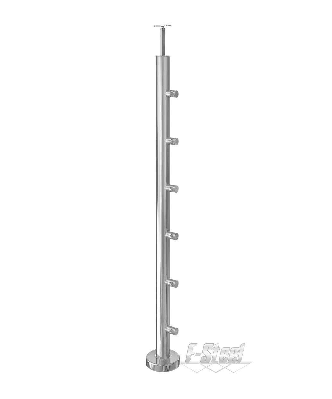 Стійка D:40*1,5*900mm під трубу D:12mm під скло 8-10mm, полірована, фото 1