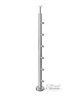 Стойка D:40*1,5*900mm под трубу D:12mm для стекла 8-10mm, полированная