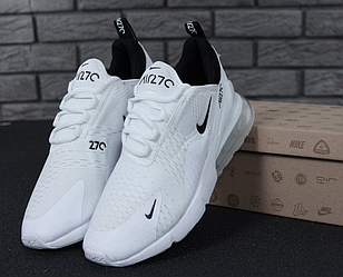 Кросівки Nike Air Max 270 White білі чоловічі та жіночі Найк Аір Макс літні текстиль балон