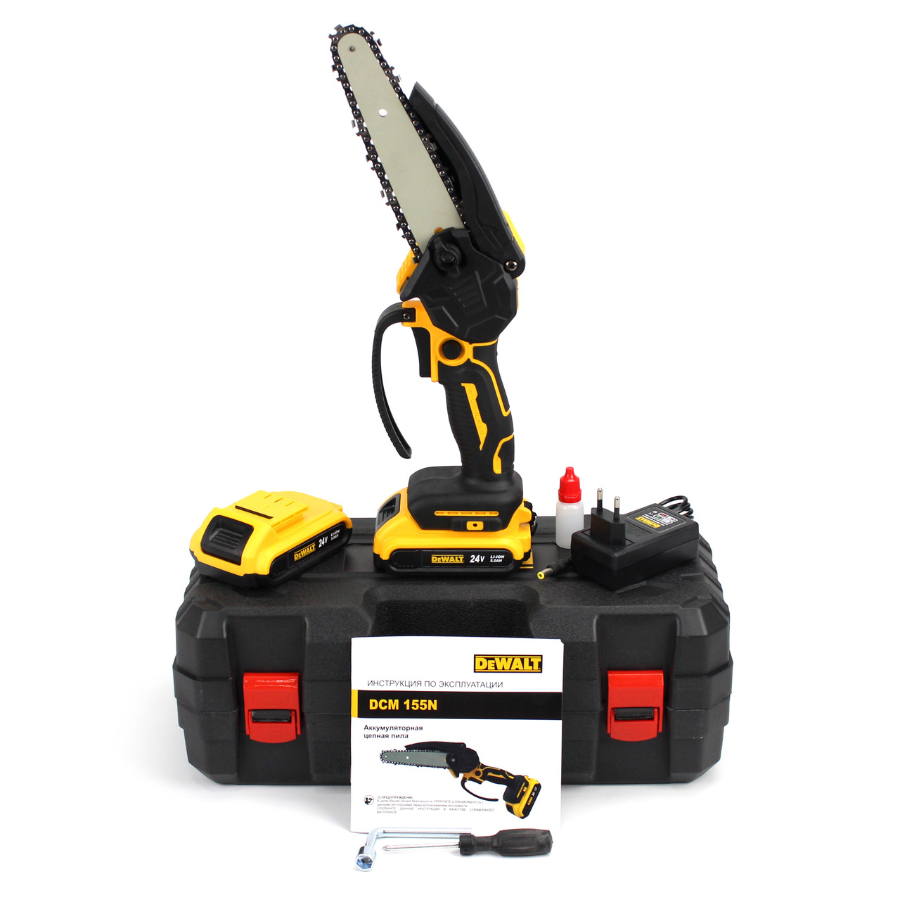 Акумуляторна міні пила DeWalt DCM155N (24V, 5AH) АКБ Гілкоріз девольт