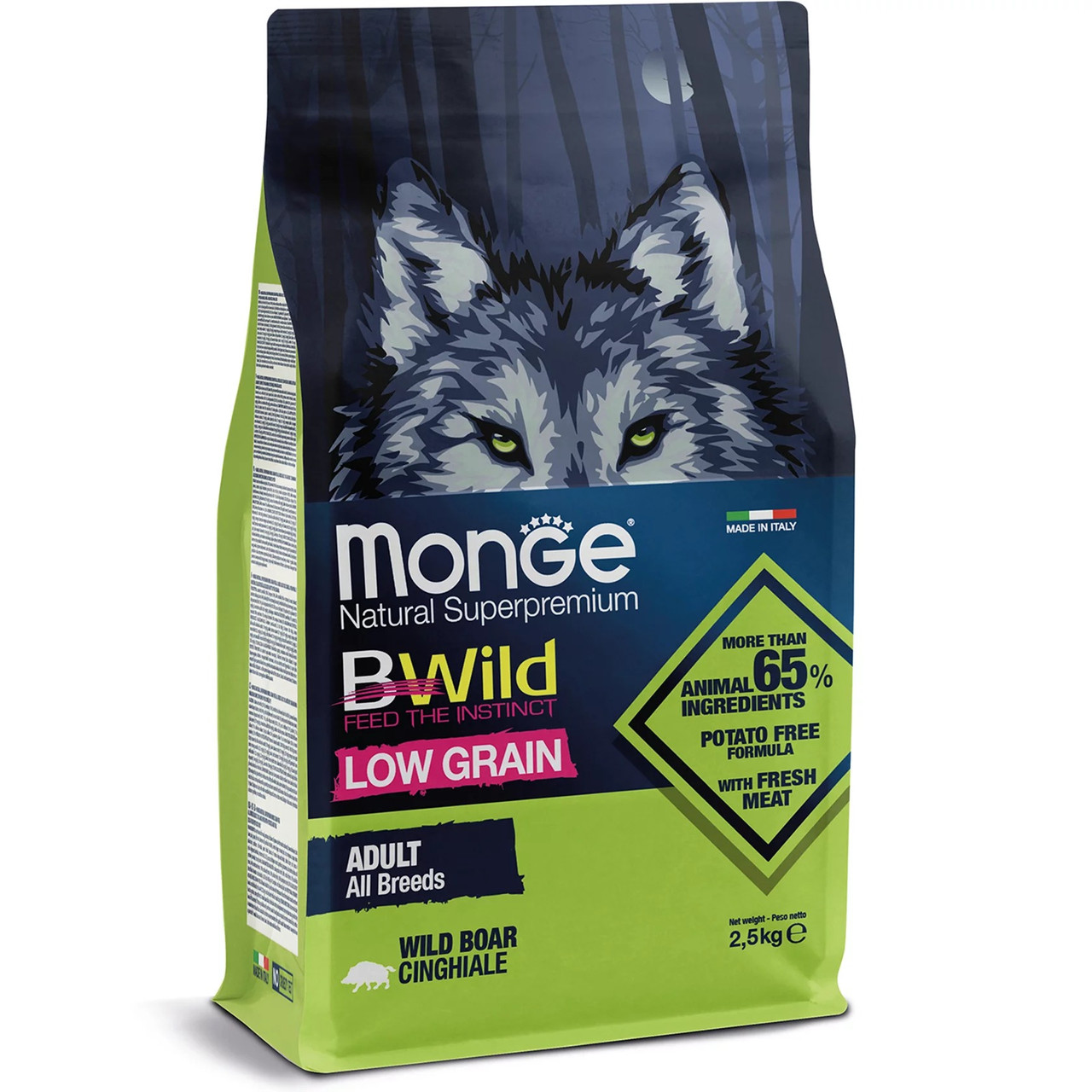 Monge Dog BWILD LOW GRAIN All breeds Adult сухий корм для собак усіх порід, дикий кабан 2.5КГ