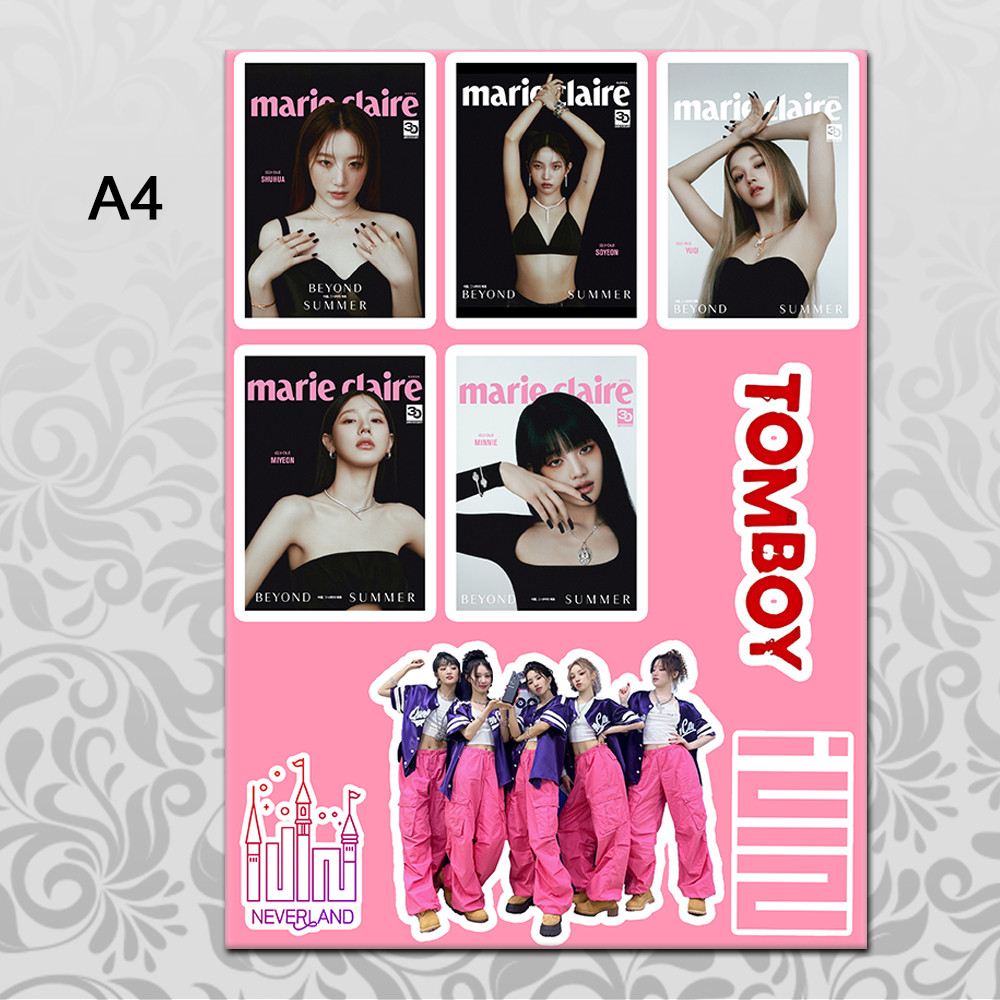 Стікери (G)I-dle А4 без порізки 01