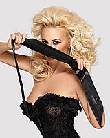 Атласна пов’язка маска Obsessive Blindfold black One size, чорна SO7300