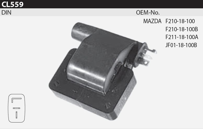 Котушка запалювання Tesla CL 559 для MAZDA 323 III, 626 III, 929 III, SUZUKI Swift II CC, F210-18-100, F210-18-100B, F211-18-100A,