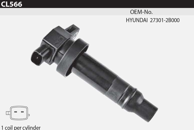 Котушка запалювання Tesla CL 566 для HYUNDAI i30, KIA, Ceed, Cerato, оригінальні номери: 27301-2B000,