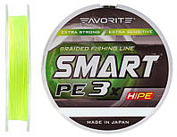 Шнур Favorite Smart PE Fluoro Yellow 3x 150m #0.25/0.085mm 2.2kg