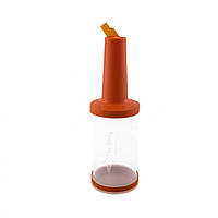 Бутылка с гейзером 1 л прозрачная (оранжевая крышка) The Bars PM01O