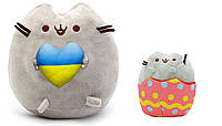 Набор Мягких игрушек Пушин кэт Pusheen cat S&T с сердцем 21х25см и Кот в яйце 15х12см (n-10452)