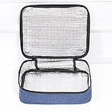 Плоска термосумка для ланчу 28×22×7 см Slim, синя, фото 2