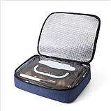 Плоска термосумка для ланчу 28×22×7 см Slim, синя, фото 3