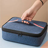 Плоска термосумка для ланчу 28×22×7 см Slim, синя, фото 4