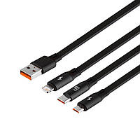 USB Baseus USB to M+L+C 1.2m 66W CAMLC-M Цвет Чёрный. J01