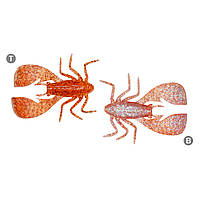 Рак Megabass Fuwabug 3.8 Clear Orange/Rainbow Flake 4шт