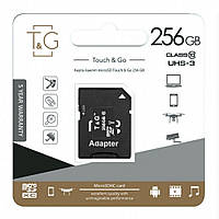 Карта Памяти T&G MicroSDXC 256gb UHS-3 10 Class Adapter Цвет Чёрный