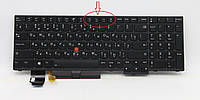Клавиатура для ноутбуков Lenovo ThinkPad T15 Gen2 черная с черной рамкой, с трекпоинтом, с подсветкой RU/US