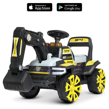 Дитячий електро екскаватор Bambi Racer M 4838BR-6 акумуляторний трактор на радіокеруванні Жовтий, фото 1