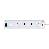 Сетевой Удлинитель LDNIO SC10610 (10 ports / 1PD / 1QC3.0 / 4 USB / 2m) Цвет Белый