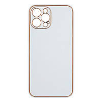 Чехол Leather Gold with Frame without Logo для iPhone 12 Pro Max Цвет 13, White