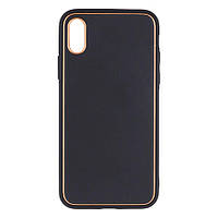 Чехол Leather Gold with Frame without Logo для iPhone X/Xs Цвет 1, Black