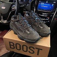 Кроссовки женские Adidas Yeezy Boost 500 Utility Black, Адидас ИзиБуст 500 замша, текстиль. код IN-493