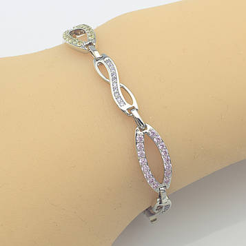XUPING Родій Браслет з ніжними різнокольоровими цирконами Довжина 17+2см, Ширина 0.8см