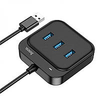 USB Hub Hoco HB31 Easy 4-in-1 converter (USB to USB3.0*4) (L = 1.2M) Колір Чорний від магазину Buy All