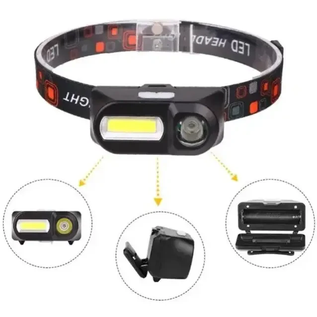 Налобний ліхтар BL 1801A /1804A COB XPE + сенсор 18650 USB charge | Ліхтарик на голову акумуляторний