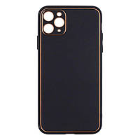 Чехол Leather Gold with Frame without Logo для iPhone 11 Pro Max Цвет 1, Black