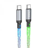 USB Hoco U112 Shine 60W Type-C to Type-C LED Цвет Серый