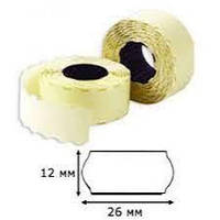 Етикет стрічка для етикет пістолета 26 х 12 біла хвиля