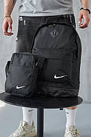 Рюкзак шкірно чорний + барсетка Nike чорна