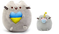 Набор Мягких игрушек Пушин кэт Pusheen cat S&T с сердцем 21х25см и Кот с кексом 15х12см (n-10460)