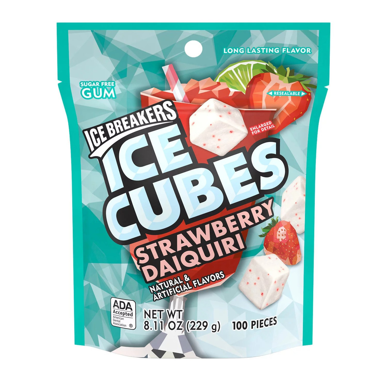 Жвачка Ice Breakers Ice Cubes Strawberry Daiquiri 92 g, фото 1