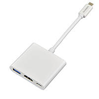 Хаб Переходник Borofone DH4 Type-C converter(Type-C to USB3.0+HDMI+PD) Цвет Белый от магазина Buy All