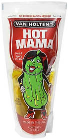 Кислий гострий огірок Van Holten's Pickles Hot Mama Pickle In A Pouch 140 g