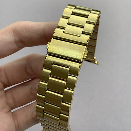 Ремінець металевий для Apple Watch 38 mm блочний ремінець на годинник епл вотч 38 мм золотий J0M, фото 1