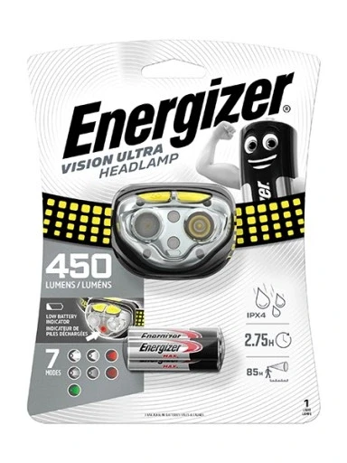 Налобний ліхтар Energizer 450 лм Vision Ultra IPX4