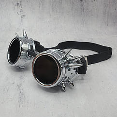 Окуляри Стимпанк колір срібний з шипами (SPG-013)