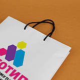 Друк на пакетах 260*150*350 мм Пакет з логотипом з ручками мотузками малим тиражем, фото 2