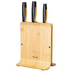 Набір кухонних ножів з бамбуковим блоком Fiskars Functional Form (1057553)