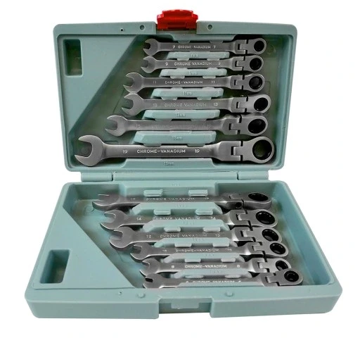 Ключі комбіновані 12 шт. Silver SK-012-01 з тріскачкою зламані 8-19 мм, фото 1