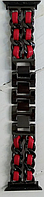 Ремінець для Apple Watch Desay Chanell Black-red 42/44/45/49mm.