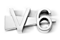 Наклейка авто знак "V-6" (хром)