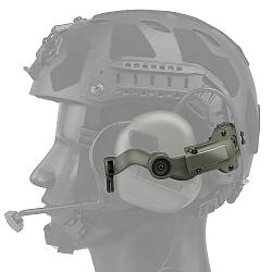 Кріплення чебурашки адаптер для активних навушників на тактичний шолом кронштейн BeArmD Олива